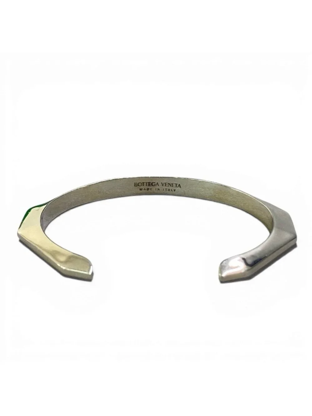 Bottega Veneta Facet Calf Bangle Silver Bracelet